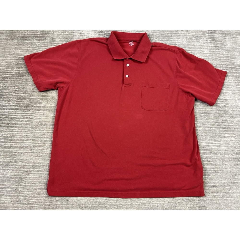 Puritan Shirt Mens 2XL Red Polo Short Sleeve Cotton Blend Casual‎